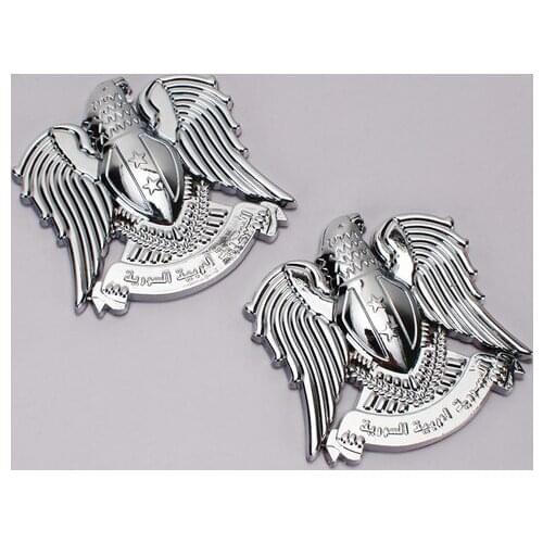 2x 3D Silver Auto Stickers Metal Eagle Badge Emblem Decal Motorcycle Modified Car Accessories