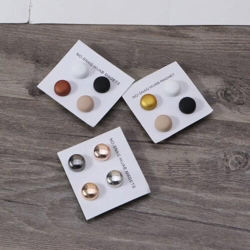 4PCs Super Strong Magnetic Hijab Pins Magnetic Scarf Brooch Round Clip MultiUse for Women Girls Gifts