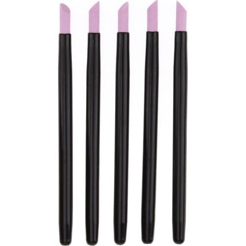 5pcs Stone Nail File Nail Art Tools Cuticle Remover Trimmer Buffer Pedicure