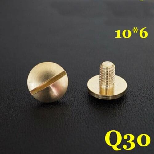 50pc Q30-10*6 Solid Brass belt screw Chicago Screw Leathercraft