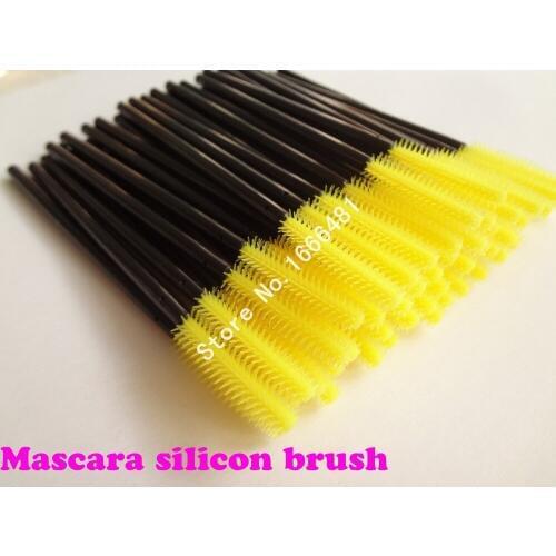 Free shipping 100 pcs/lot Silicone Lash Brush One-off Eyelash Brush Makeup Tools Free Shipping