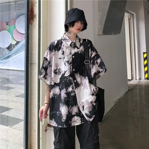 Deeptown Gothic Black Shirt Women Harajuku Punk Blouses Korean 2021 Fashion Oversize Long Sleeve Dark Style Vintage Casual Kpop
