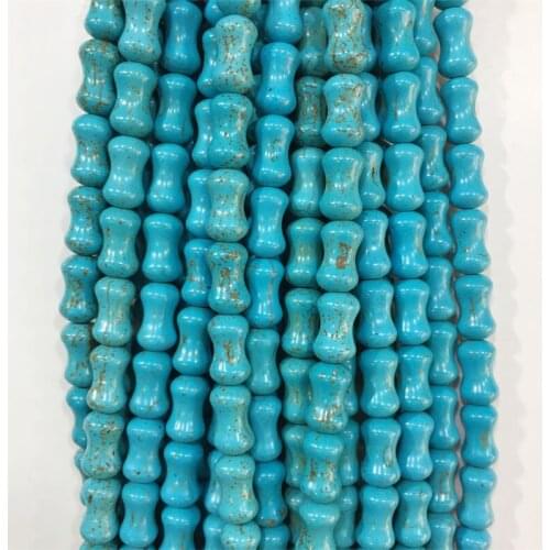 Bone Shape Turquoises Natural Stone Beads For Jewelry Spacer Abacus Fit Diy Necklace Bracelet Findings