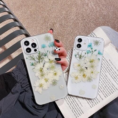 Flowers Painting Case for IPhone 12 11 Pro Mini Max X XR XS Transparent Phone Case Cover for IPhone 8 7 Plus SE 2020 Funda Coque