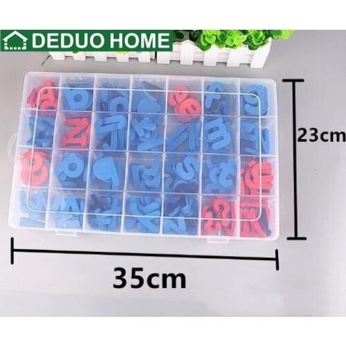 DEDUO Home Decor 104pcs EVA Blue lowercase Letters 3 sets and capital letters 1sets Fridge Magnets with case