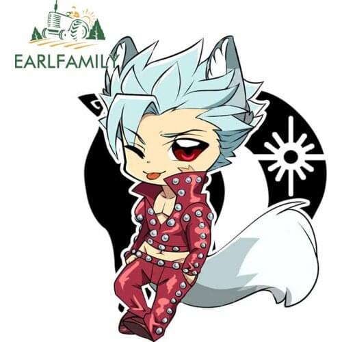 EARLFAMILY 13cm x 10.5cm For Seven Deadly Sins Car Stickers Car Door Protector Decal Waterproof Scratch-Proof Decoration