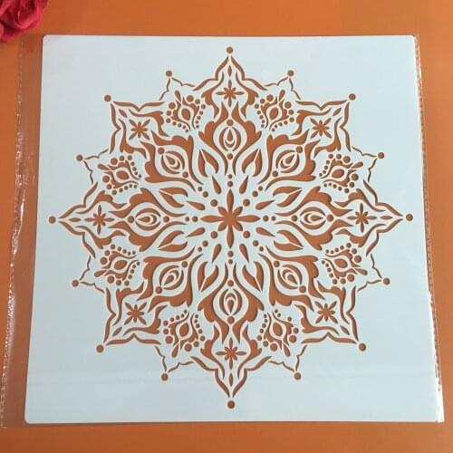 30 * 30cm size diy craft mandala mold for painting stencils stamped photo album embossed paper card on wood, fabric,wall