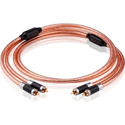 Fever Signal Cable Double Lotus Head RCA OCC Single Crystal Copper Square Core Copper rca to rca cable hifi