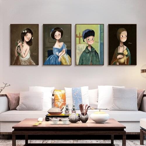 Lovely Mona Lisa Vintage Oil Painting, Art Posters And Prints, Wall Canvas Paintings For Living Room Decoration