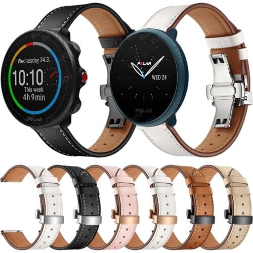 Butterfly Buckle Leather Strap For POLAR IGNITE 2/Unite WristBand Watch Band For POLAR Vantage M2 M/Grit X Watchband Bracelet