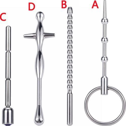 Metal Stainless Steel Urethral Sound Dilators Penis Plug Insertion Sex Toys For Men Urethral Beads Sounding Rod Urethra Plug