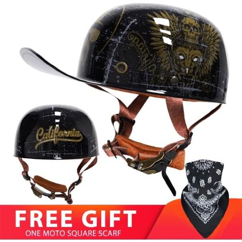 Vintage Motorcycle Helmet Retro Motorbike Moto Riding Helmet Biker Racing Half Helmet Scooter Casco Casque Unisex Sun Visor