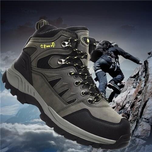Mens Hiking Shoes Ankle High Waterproof Hiking Boots Outdoor Lightweight Shoes Backpacking Trekking Trails
