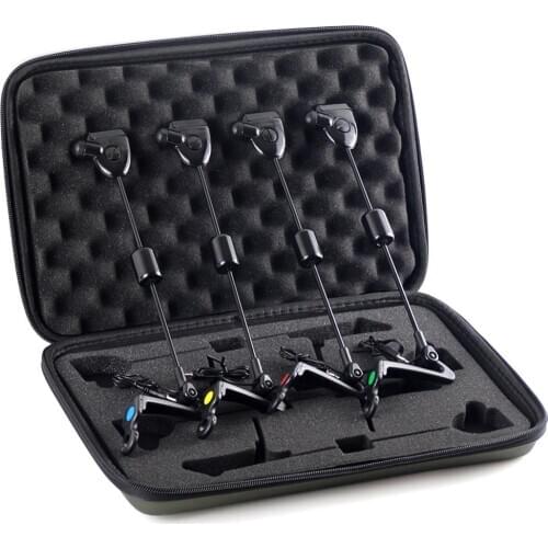 Fishing Swinger Set Bite Alarm Hanger Swinger 4 Colors LED Illuminated Indicator Carp Fishing Tackle In Zipper Case X600