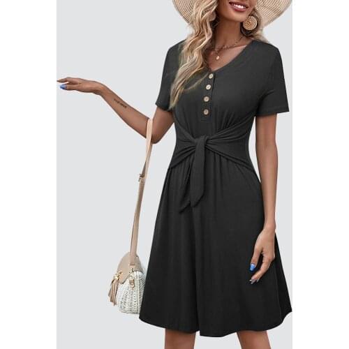 Летние платья на пуговицах NICE-FOREVER China At AliExpress