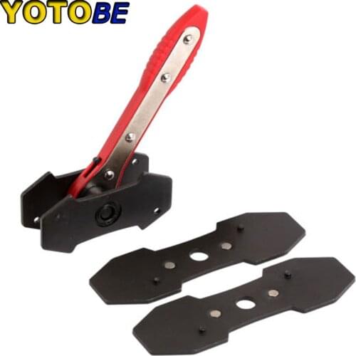 Ratcheting Brake Pad Caliper Piston Spreader Press Tool w/2 Steel Install Plates