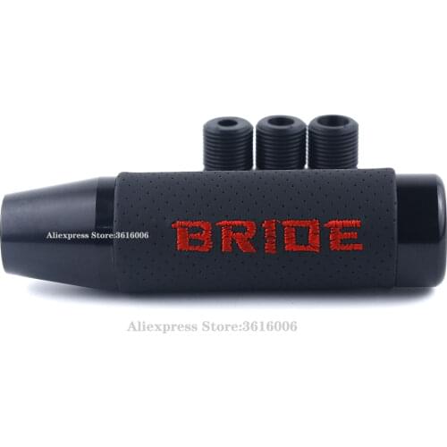 13cm BRIDE Aluminum+Leather Gear Shift Knob Shifter Lever Head for universal car