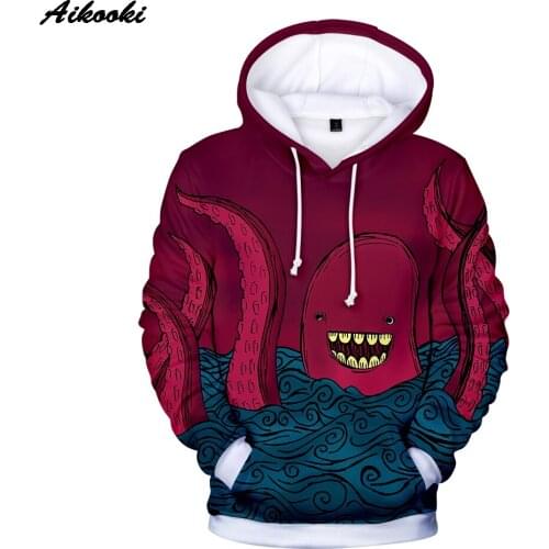 Octopus Print Hoodies Harajuku Funny 90s Fashion Cartoon Hoodies Men Women Ullzang Cute Hoody Sweatshirt Korean Retro Hoodie
