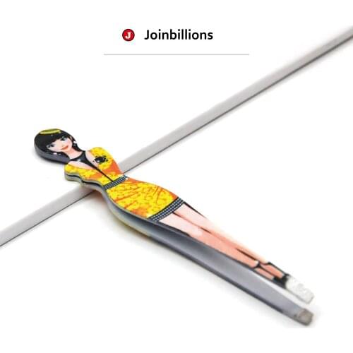 Printed Steel Eyelash Tweezers Beauty Makeup Eyebrow Removal Hair Trimmer