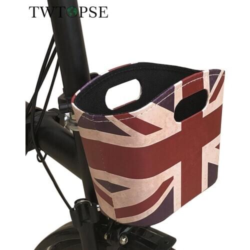 TWTOPSE Bicycle Bike Bag U-Basket For 3SIXTY For Brompton Folding Bike Cycling Bag Union Jack Basket British Flag Accessory Bag
