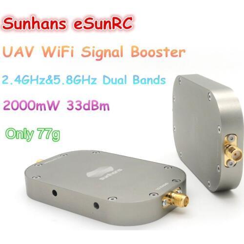Genuine Sunhans eSunRC 2.4GHz&5.8GHz IEEE 802.11/a/n/b/g Dual Band 2000mW 33dBm UAV WiFi Signal Booster WiFi Signal Amplifier