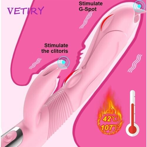 Heating Rabbit Vibrator Tongue Licker for Woman G Spot Vagina Clitoris Stimulator Masturbator Dildo Vibrator Adult Sex Toys