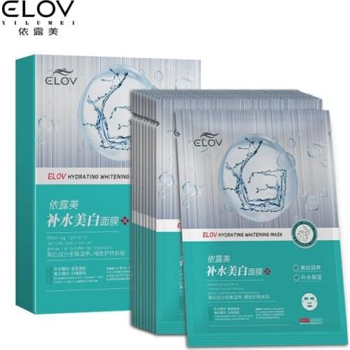 ELOV Hyrdating & Whitening Facial Mask Plant Essence Brightening Skin Face Masks 10PCS
