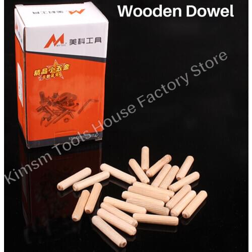 100PCS M6*30 M8*40 M8*50 MM Wooden Dowel Cabinet Drawer Round Fluted Wood Craft Pins Rods Set Furniture Fitting Woodworking Pin