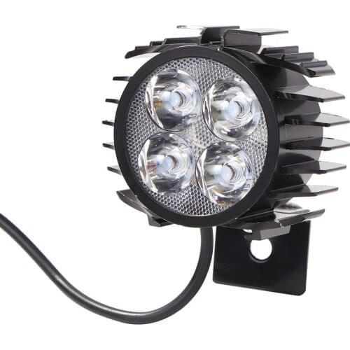 4 LED Electric Folding Bike Front Light Aluminum Alloy 12W Ebike IPX4 Waterproof Horn Headlight E-Bike Headlight Light Dropping
