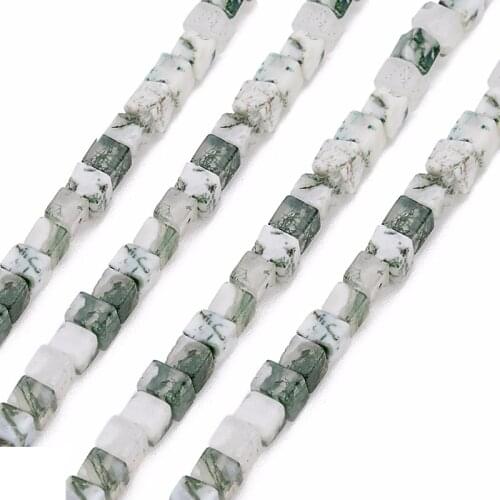 Apx80pcs 4x5mm Natural Stone Square Loose Beads For Jewelry Making Fit DIY Bracelet Necklace DIY Jewelry Making For Beginner