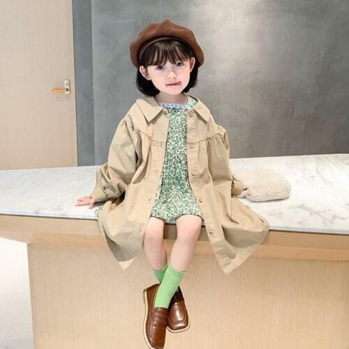 COOTELILI Kids Jacket Infantil Girl Long Coat 2020 Autumn Spring Baby Trench Coat Clothes Windbreaker for Girl Kids Jacket