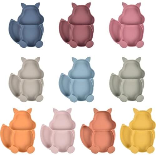 Silicone Baby Divided Sucker Bowl Infant Learning Feeding Dishes Dinner Plate 24BE