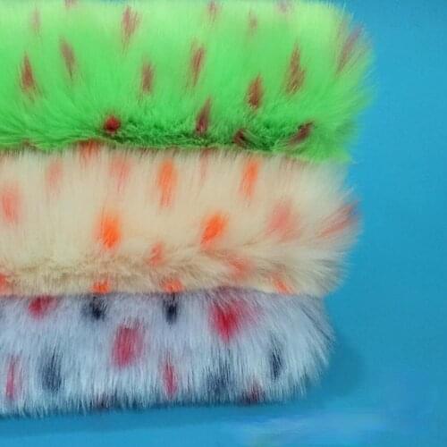 Leopard Dots Jacquard Faux Fur High Weight 1500g Fabric Long Pile Immitation Fur Jackets Fur Coats Costumes Fur Hat DIY Fabric