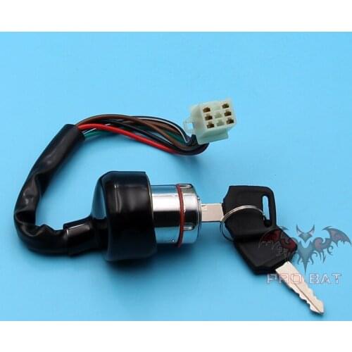 Ignition Switch Key 6 wire For 50cc 70cc 90cc 110cc 150cc 200cc 250cc Kazuma Meerkat Falcon Roketa ATV PRO BAT New