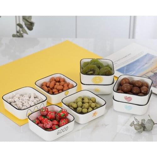 Creative household ceramic snack plate dry fruit plate snack plate candy nut plate North Europe snack plate