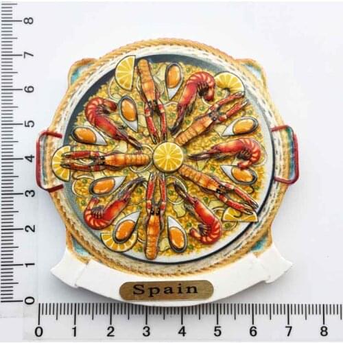 Spain culture creative travel souvenirs specialty snacks paella magnetic refrigerator stickers