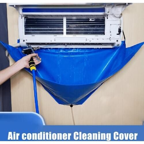 Air Conditioner Cover Washing Bag Wall Mounted Air Conditioning Cleaning Protective Dust Cover Cleaner Bags Tightening Belt
