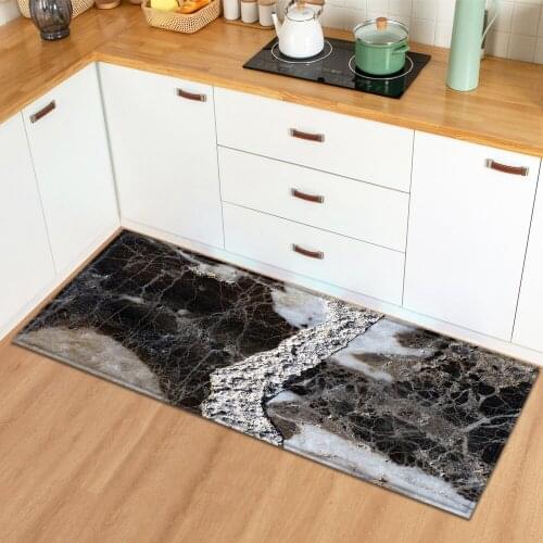 Kitchen Carpet Marble Pattern Entrance Doormat Home Living Room Bedroom Decor Rugs Hallway Balcony Bathroom Anti-Slip Floor Mat
