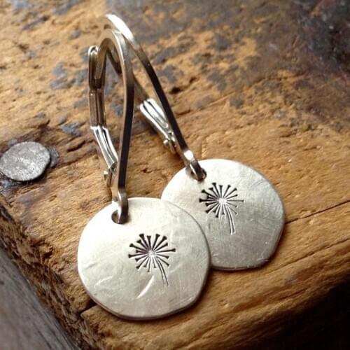 Small Women Silver Color Bohemia Wishing Dandelions Earrings for Female Party Drop Earrings Fashion Jewelry Accessories