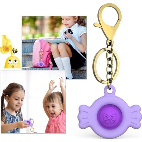 Mini Fidget Push Bubble Simple Dimple Toy Sensory Keychain Antistress Kids Educational Adult Stress Relief Squeeze Toy