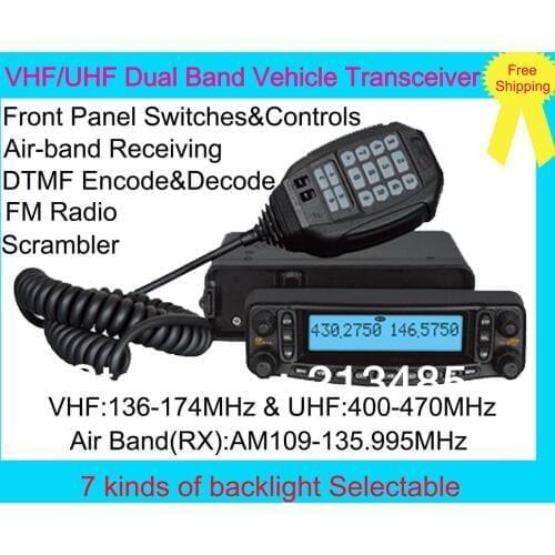 Multiple Function VHF/UHF Dual Band Vehicle Transceiver BJ-9900 With Air Band 109-135.995MHz RX and Detachable Front Panel,FM