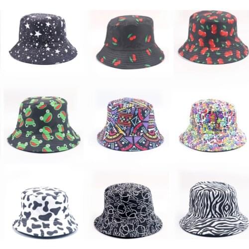 Spring and Summer Printing Bucket Hat Women Outdoor Travel Sun Visor Sunscreen Fisherman Hat Fashion Sunshade Panama Gorros