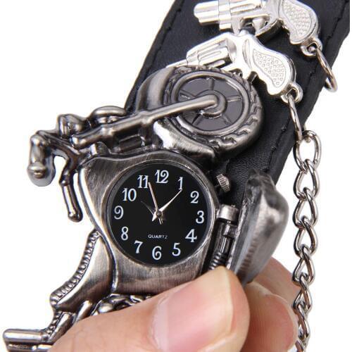Punk Wrist Watch Series Rock Chain Motorcycle Stereo Pattern Men And Women Personality Hip Hop Watch Bracelet Cuff Gothic Watch