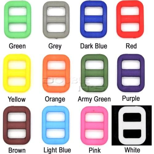 500pcs/lot 3/8" Plastic Slider Tri Glide Adjust Buckles For Dog Collar Harness Backpack Straps Webbing 10.5mm