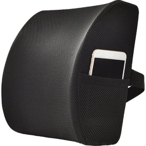 Auto Seat Back CushionCar Lumbar Support Cushion Memory Foam Waist Pillow for Car Chair Home Office mat