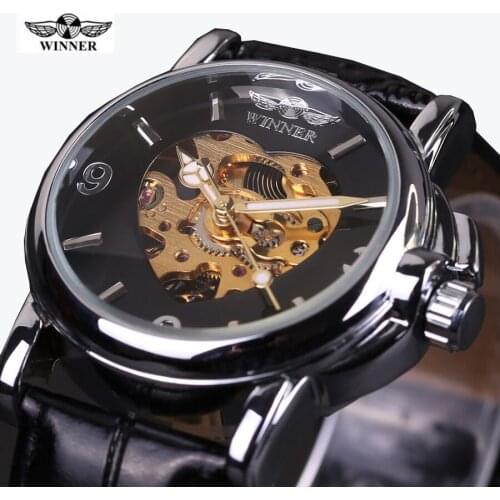Luxury Brand Winner Gold Skeleton Automatic Mechanical Watches Women Mechanical Women Watches Fashion Heart Watch
