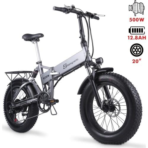 MX21 Folding Electric Bike 500W 4.0 Fat Tire Mens Womens Ebike 48v Mountain Bike City Adult Bicycle Snow Beach Cruiser Bike