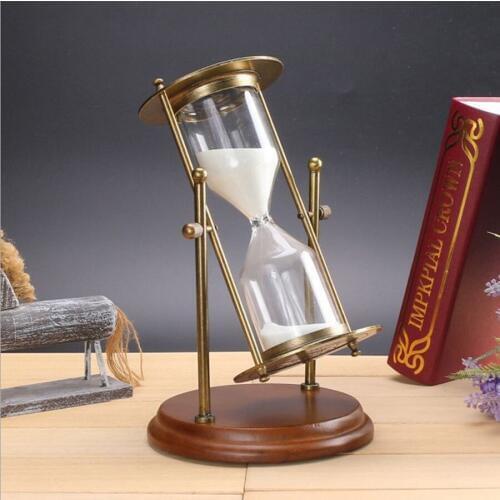 Antique Metal Rotating 30 /15 Minutes Hourglass Sandhourglass Flip Sand Timer Reloj Arena Timer Hourglass Timer