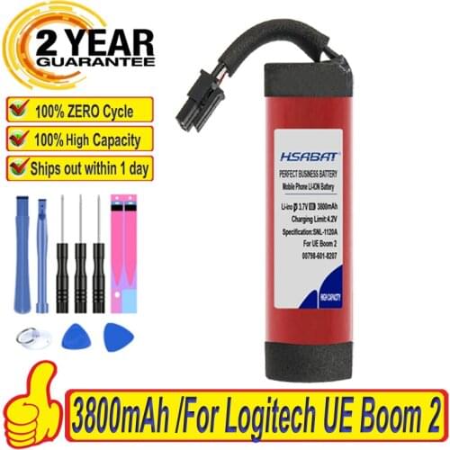 Top Brand 100% New 3800mAh 00798-601-8207 Battery for Logitech UE Boom 2, UE Boom 2 Ultimate Batteries + free tools