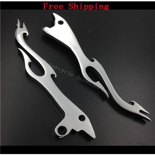 Motorcycle Brake Clutch Handlebar Lever Fit For Suzuki Intruder 800 1994-2004 Intruder 1400 1990-2004 Flame Chrome Aluminum